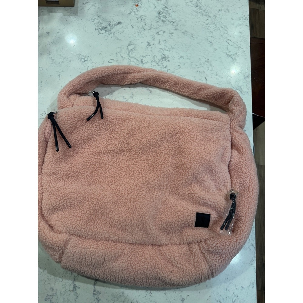 Free People FP Movement Sherpa Tote Bag Pink Oversized Fleece Shoulder Bag